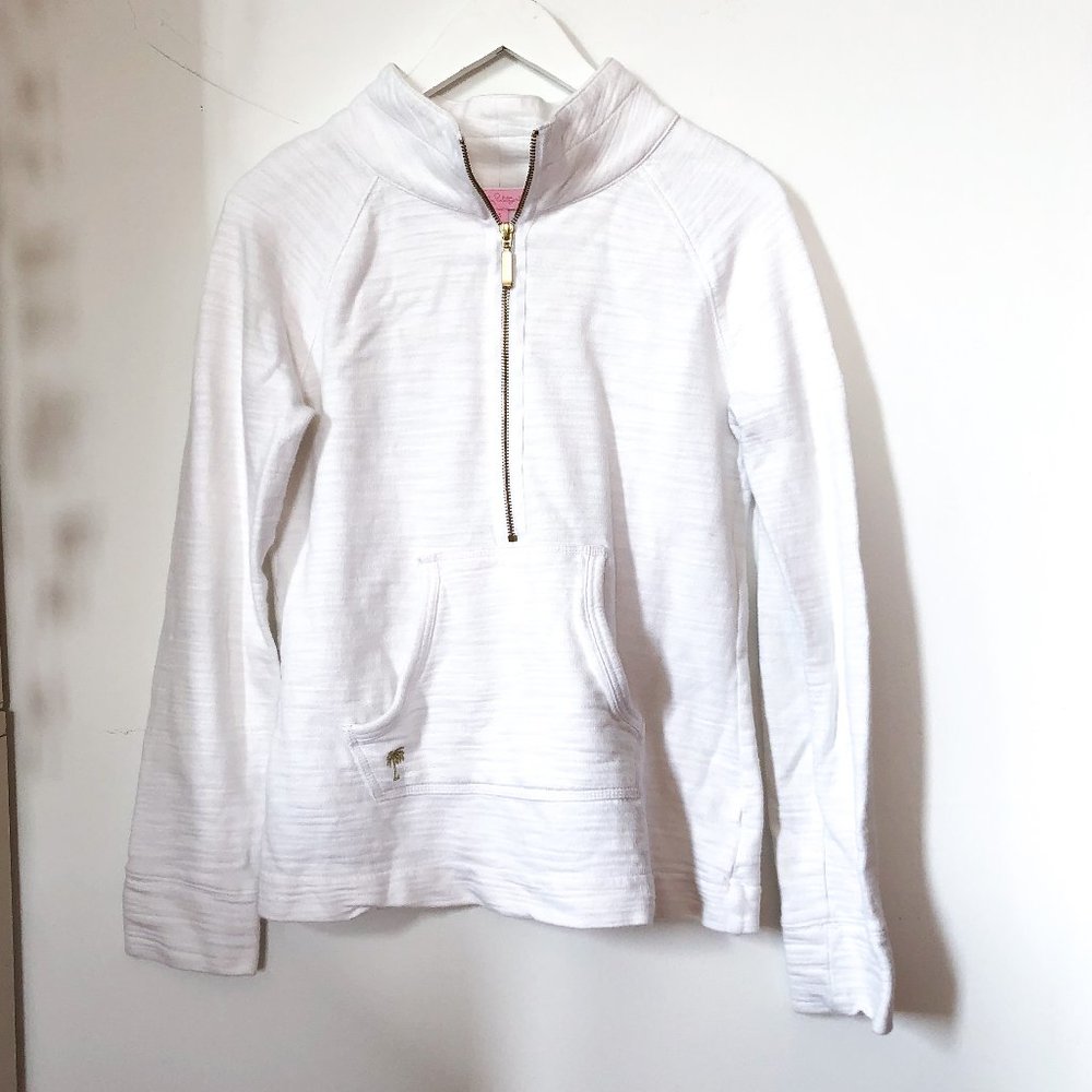 Lilly Pulitzer White Leona Quarter-zip Pullover